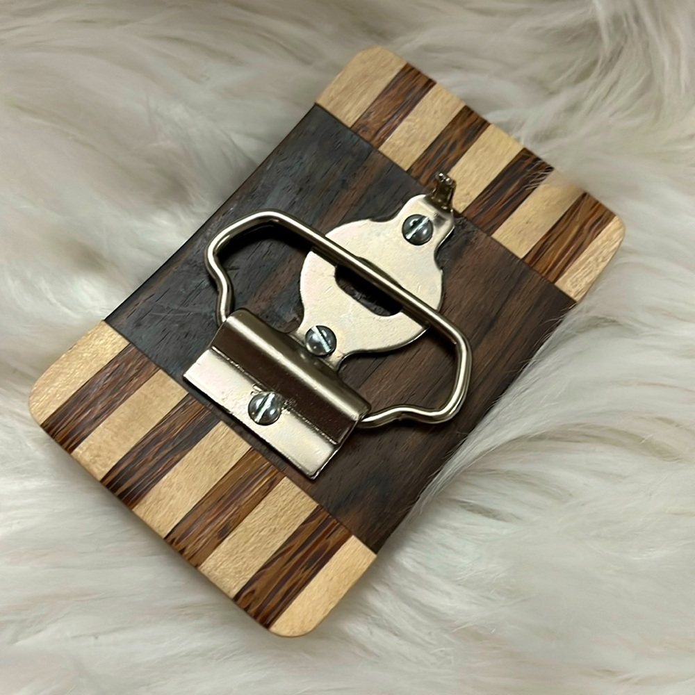 80’s Vintage Wood inlaid belt buckle